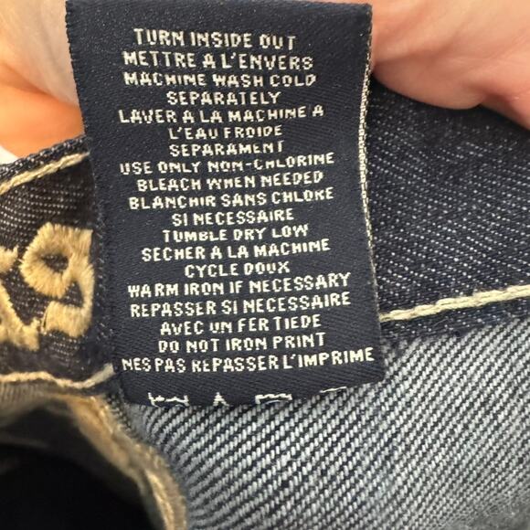 Live Mechanics Vintage Y2K Jeans Men's 36 Baggy Fit Embroidered Denim - Picture 9 of 10